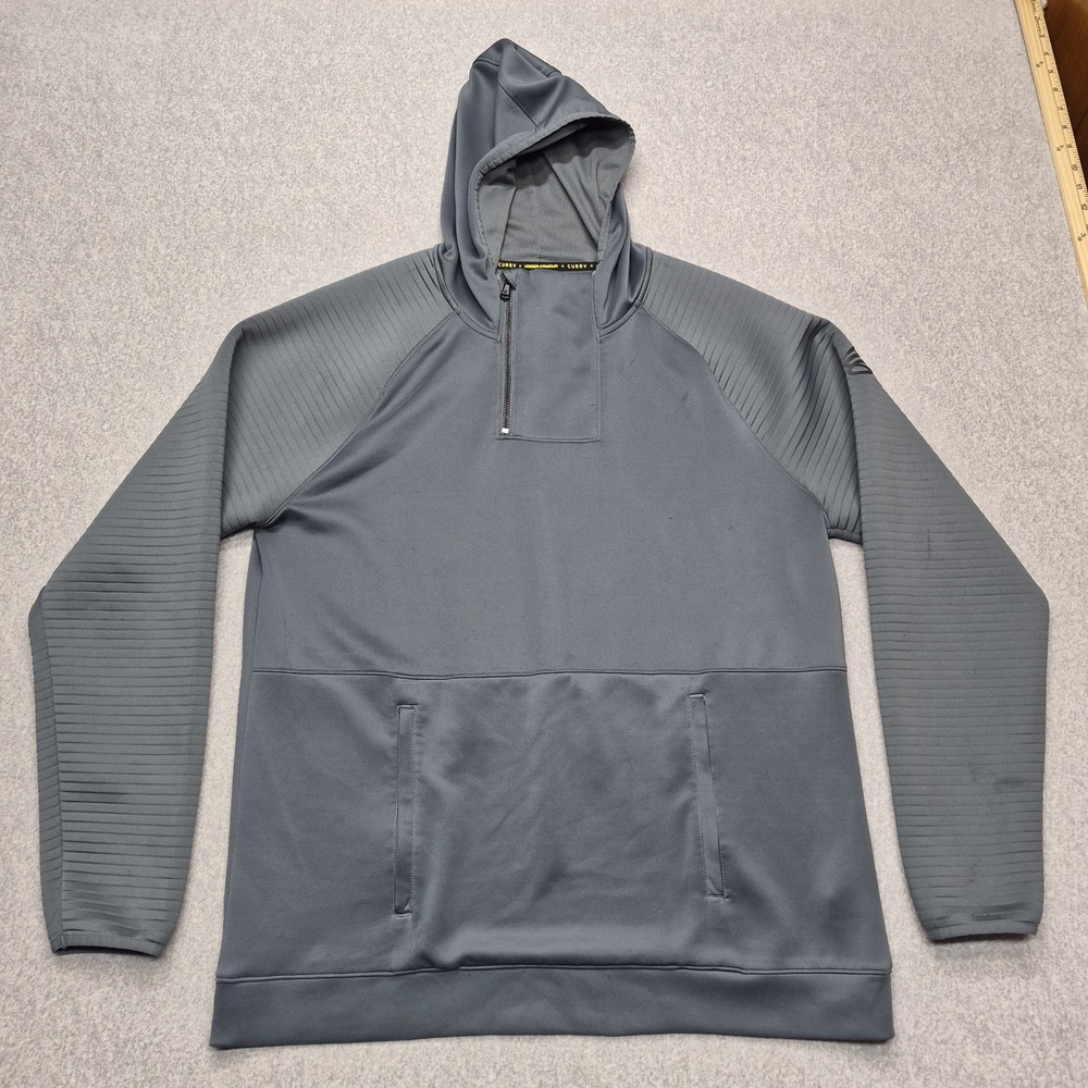 Under Armour X Steph Curry Playable Hoodie Mens L Gray Long Sleeve Sweatshirt